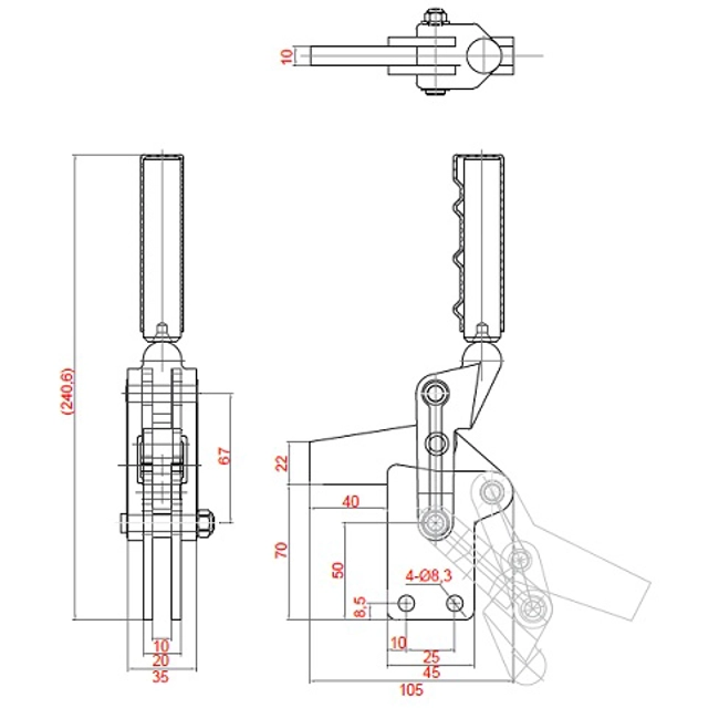 Vendita online Bloccaggio saldabile serie pesante base dritta braccio fisso 710 Kg.